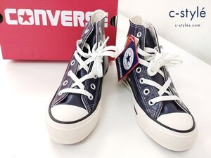 I903 [未使用品] CONVERSE コンバース ハイカットスニーカー 23cm ネイビー ALL STAR LEATHER HI | G★