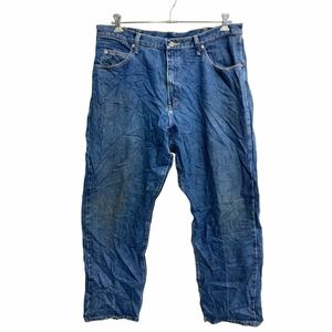 Wrangler デニムパンツ W38 ラングラー リラックスフィット ビッグサイズ インディゴ ブルー コットン 古着卸 アメリカ仕入 2310-631