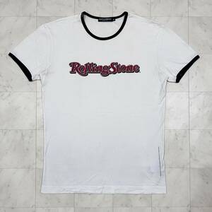 Dolce&Gabbana ドルチェアンドガッバーナ【G8V24T G7HM0】THE ROLLING STONES プリント Tシャツ 46サイズ ※フロントに薄いシミ※