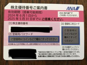 番号通知のみ送料無料☆ ANA 株主優待券 全日空（2025/5/31まで）1枚