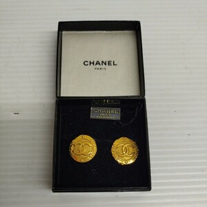 NA★1円〜中古品 CHANEL イヤリング ココマーク 28 2820 CC PARIS ゴールド ラウンド アクセサリー レディース ブランド 箱付き