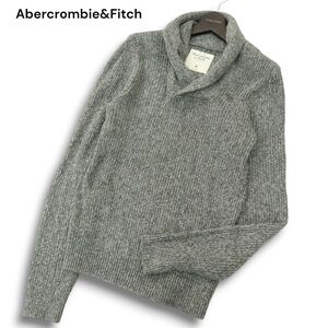 Abercrombie&Fitch アバクロンビー＆フィッチ 秋冬 トナカイ刺繍★ ショールカラー セーター ニット Sz.M メンズ グレー　A4T13540_C#K