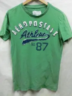 プロフ必読AEROPOSTALEグリーンTシャツブランドgoodデザインXS