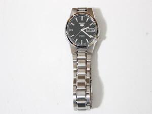 S4062 60 SEIKO 5 AUTOMATIC 21JEWELS / 7S26-02L0 セイコー 稼働品 黒色文字盤 裏スケ 自動巻き メンズ 腕時計