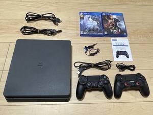 送料無料　SONY PlayStation4 CUH-2200 ジェットブラック　おまけソフト2本　プレイステーション4　PS4 中古美品　初期化・動作確認済　