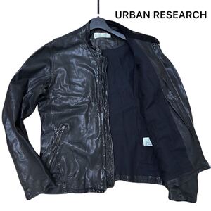 超美品 アーバンリサーチ【最高級ラムレザー仕様】シングルレザーライダース ジャケット サイズL/URBAN RESEARCH IDEALジップ シープスキン