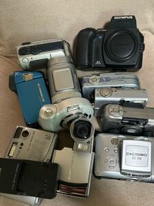 ジャンクデジタルカメラ大量まとめ売り 10点 Nikon coolpix,pentax,sony,,canon ixy,olympus,fujifilm,sanyo他　コンパクトデジタルカメラ 