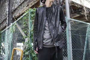 CALF ほぼ未使用 16SS J1 ボリスビジャンサベリ Boris Bidjan Saberi ライダースジャケット L レザージャケット 黒 カーフレザー シングル