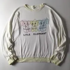 ヴィンテージ LITLE ELEPHANT 象 染み込みプリントカットソーロンT