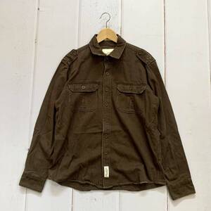 I ▼ 洗練されたデザイン!! Abercrombie＆Fitch アバクロンビーアンドフィッチ COTTON100% 長袖 ビッグプリント ボタン シャツ size:L 古着