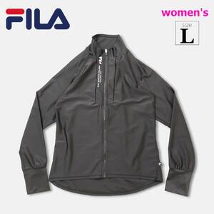 夏の必需品！【 FILA (size M) 】レディース フィラ ラッシュガード フルジップ スタンドカラー ブラック