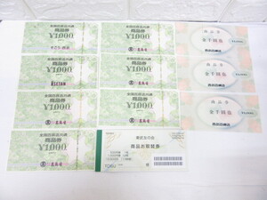 12D402◎全国百貨店共通 商品券(1000円×7)/西武百貨店商品券(1000円×3)/東武友の会 商品お取替券(1000円×7) 額面合計17000円分◎未使用