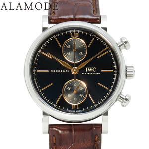 【2023年保証書付】IWC ポートフィノ クロノグラフ IW391404 SS/革 腕時計 ネイビー メンズ 408802116542【中古】【アラモード】