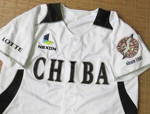 正規品 NPB デサント製 NEXON ネクソン パッチ 千葉ロッテ・マリーンズ・CHIBA～3rd サード用・白/ホワイト ユニフォーム