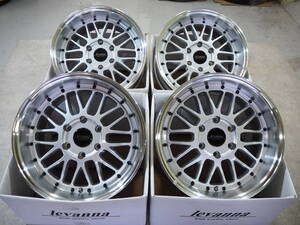 カスタムサイズ 要オーバーフェンダー 深リム メッシュ levanna V10LTH 18inch 6H139.7 9.0J+25 トランパス MP7 225/50R18 ハイエース