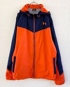 良品　UNDER ARMOUR　アンダーアーマー　ジップアップ　スポーツパーカー　トレーニングウェア　フーディ　メンズ　XLサイズ