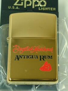 2002年製 Zippo English Harbour Antigua Rum ラム#254金色 Solid Brass 新品