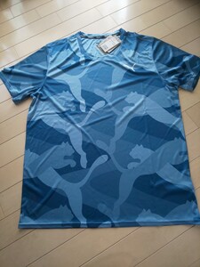 プーマ メンズ 半袖 機能 Tシャツ TRAIN FAV AOP ターコイズブルー XLサイズ