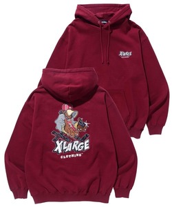 「XLARGE」 プルオーバーパーカー X-LARGE バーガンディー メンズ