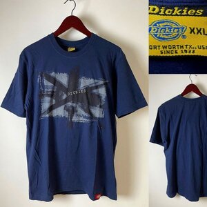 ★【名作 00年代位 00s US仕入れ品 】Dickies ディッキーズ オーバーサイズ Tシャツ XXL コットン100％ ネイビー 紺