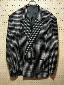 【50】 OLD GIANNI VERSACE Double Breasted Wool Jacket BLACK WHITE オールド ジャンニ ヴェルサーチ ウール ダブル ジャケット F375