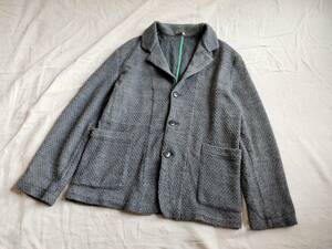 18AW Paul Smith ポールスミス MAIN LINE メインライン ジャケット ニット ジャージー ウール ミックス素材 L2 グレー ★12