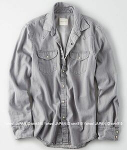 〓SALE!! アメリカンイーグル/US S/AE デニムウエスタンシャツ/Gray