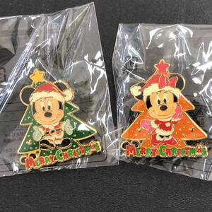 【未使用】★TDL 非売品　ミニー ミッキー ピンバッジ ピンズ　クリスマス　ディズニーリゾート　ワゴンゲーム　ミキミニ　