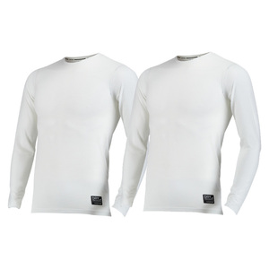 2枚セット 吸汗速乾 クレーターメッシュロングスリーブ 長袖（ホワイトLL/2枚）オールシーズン対応 長袖Tシャツ