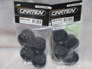 未使用未開封品 CARTEN NBA265 8 Spoke Wheel +4mm(Black)(4pcs) Mシャーシ用ホイール 2セット