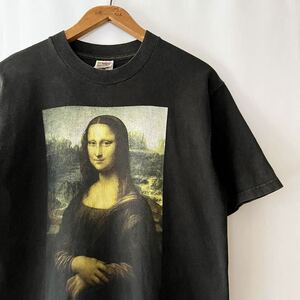 90s モナリザ Tシャツ ブラック ビンテージ 90年代 Monna Lisa レオナルドダヴィンチ レオナルドダビンチ アート オリジナル ヴィンテージ