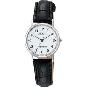 シチズン ファルコン 腕時計 日本製ムーブメント 革ベルト ホワイト/ブラック レディース 婦人 Q997-304/8054/送料無料