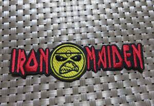 金顔　赤黒◆新品　アイアン・メイデン　 IRON MAIDEN　イングランド　ヘヴィメタル・バンド　刺繍ワッペン（パッチ）◆音楽　ミュージック