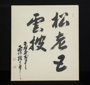 色紙ー988　西沢権一郎　松老五雲坡　長野県知事　【真作】