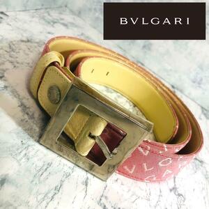 BVLGARI ロゴマニア ベルト ピンク