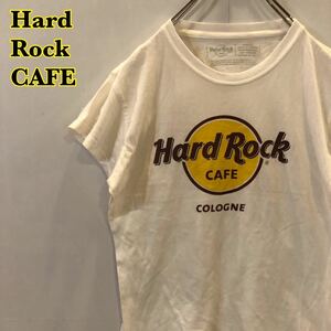 Hard Rock CAFE ハードロックカフェ　半袖Tシャツ　プリントTシャツ　白　レディース　XSサイズ　【AY0158】