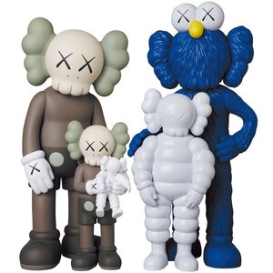  国内正規店購入 MEDICOM TOY KAWS Family Vinyl Figures Brown/Blue/White カウズ ファミリー 新品未開封