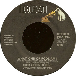 米7 Rick Springfield What Kind Of Fool Am I PB13245 RCA /00080