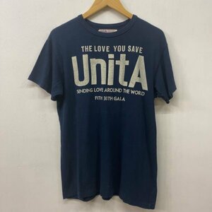 Z1753 UnitA ウニタ 半袖 Tシャツ 03（メンズM相当） ネイビー FITH フィス社 DENIM DUNGAREE GO TO HOLLYWOOD GROOVY COLORS プリント