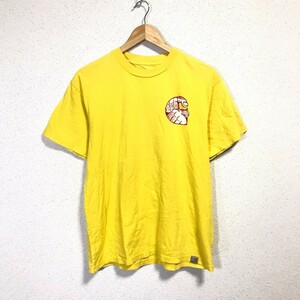 H4031dL Carhartt カーハート サイズS 半袖Tシャツ プリントTシャツ イエロー 綿100% コットンTシャツ メンズ ストリート スケーター 古着