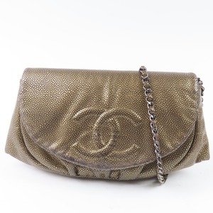 94712★1円スタート★CHANEL シャネル 中綺麗 デカココマーク チェーンウォレット 財布 ショルダーバッグ キャビアスキン ブロンズ