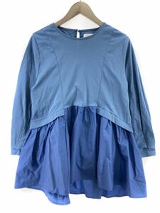 OPAQUE.CLIP フリル チュニック ワンピース size42/青系 ■◇ ☆ eac9 レディース