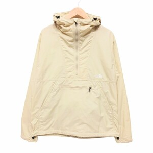 美品 THE NORTH FACE ノースフェイス NP22333 コンパクトアノラック ジャケット アイボリー系 サイズL ナイロン100%