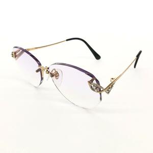 ◆HOYA ホヤクリスタル メガネフレーム 度入り◆EJ35 ゴールドカラー/パープル レディース メガネ 眼鏡 サングラス sunglasses 服飾小物