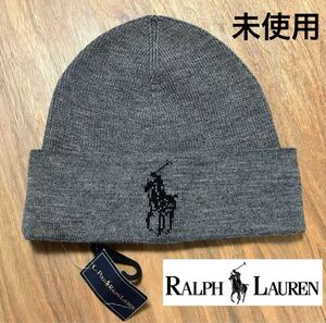 未使用◇Ralph Lauren◇ラルフローレン◇ビッグポニー ニットキャップ