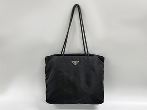 PRADA プラダ 美品 ナイロン B4681 トート バッグ 三角ロゴプレート ショルダーバッグ ブラック A4収納 記載ギャラ付