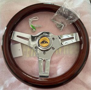 steeringwheel ONLY 即決特典有り 当時物 29Φ 小径 ウッドステアリング 街道レーサー 旧車 OLD CAR 29Φ 28Φ 26.5Φ WOOD OBA グラチャン