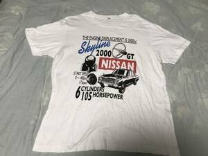 日産　スカイライン２０００ＧＴ　箱スカ　Ｔシャツ　白