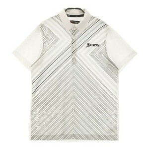 SRIXON スリクソン by DESCENTE 半袖ポロシャツ 総柄プリント ホワイト系 M [240101006717] ゴルフウェア メンズ