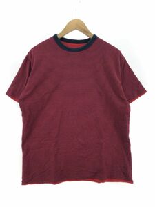 BEAMS ビームス ボーダー Tシャツ sizeL/レッド×ネイビー ■◆ ☆ ebb9